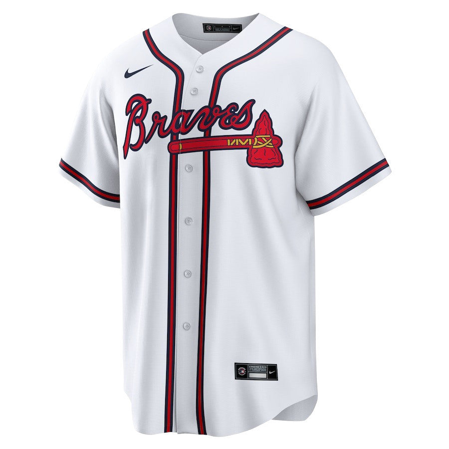 Ronald Acuña Jr. 13 Atlanta Braves Signed Gum 2023 Home Player Men Jersey - White Red