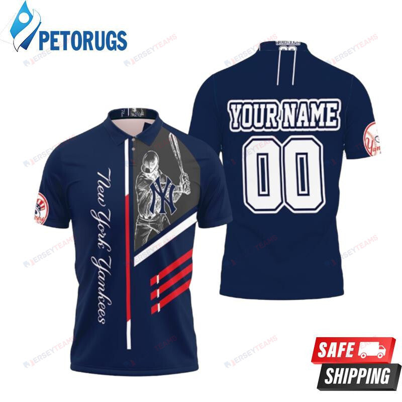 New York Yankees Bronx Bombers Custom Name & Number Printed Polo Shirt