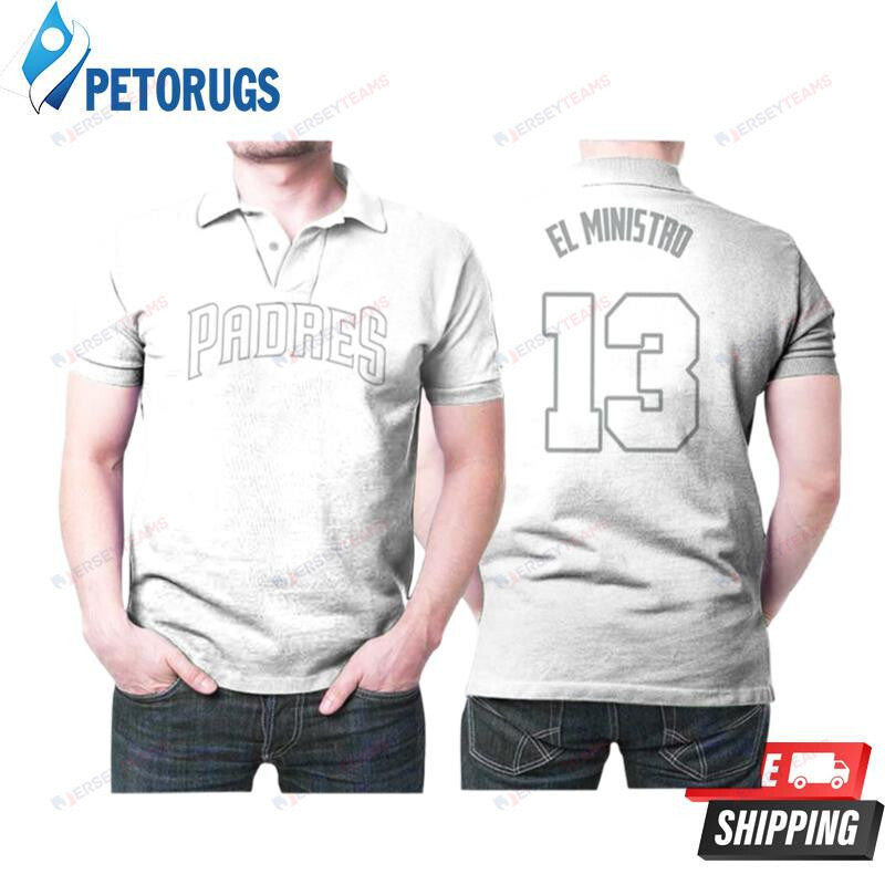San Diego Padres Manny Machado 13 El Ministro Majestic Players Weekend Player White 2019 Style Printed Polo Shirt