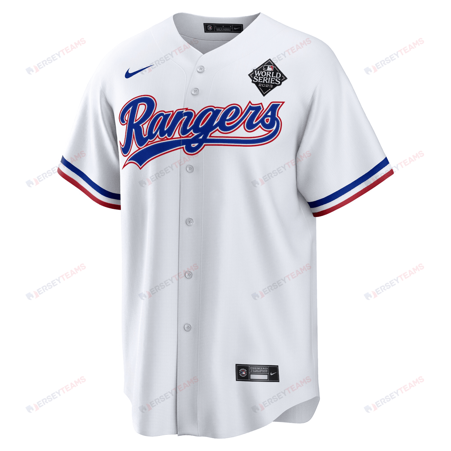 Nathan Eovaldi 17 Texas Rangers 2023 World Series Stitched Baseball Jersey - White