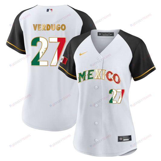 Alex Verdugo 27 Mexico 2023 Flag Baseball Jersey - Alternate