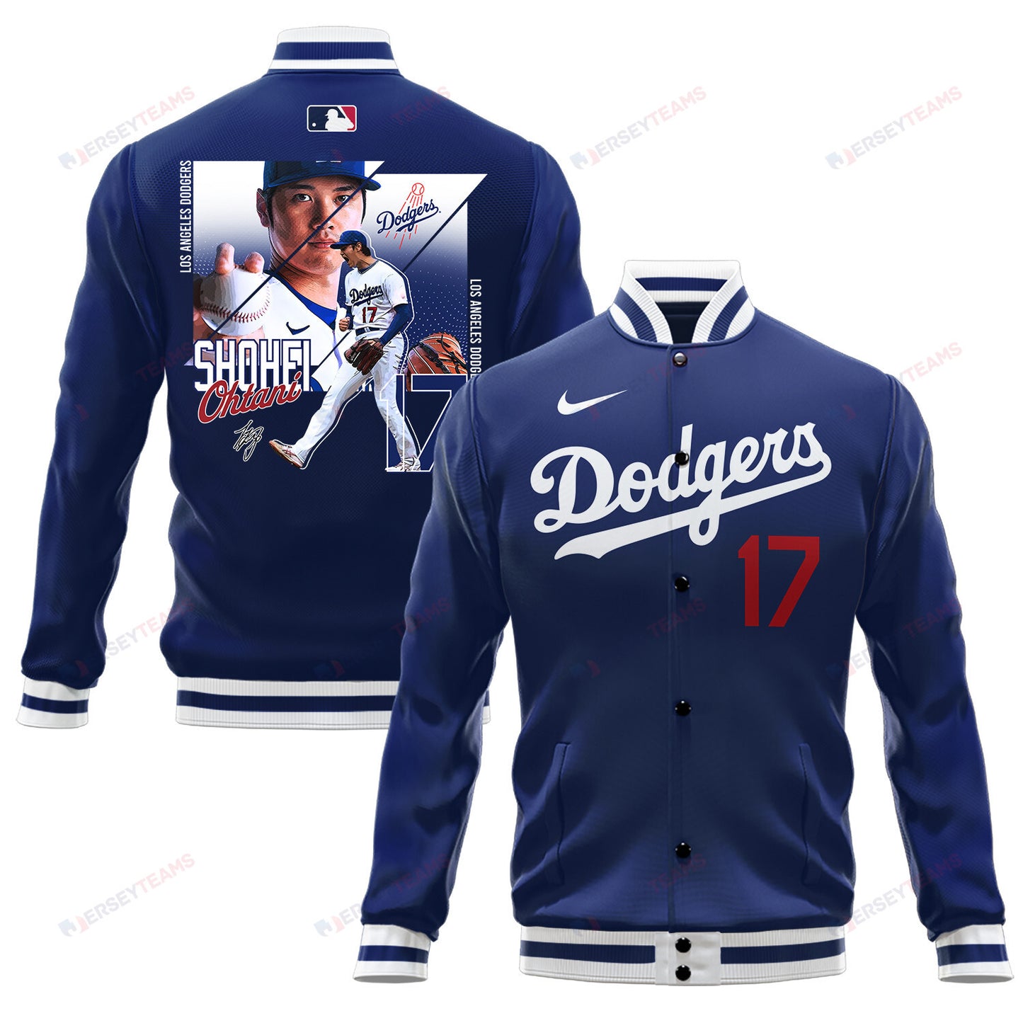 Shohei Ohtani 17 Los Angeles Dodgers Welcome To The Sho Baseball Jacket - Royal - All-Over-Printed Jacket