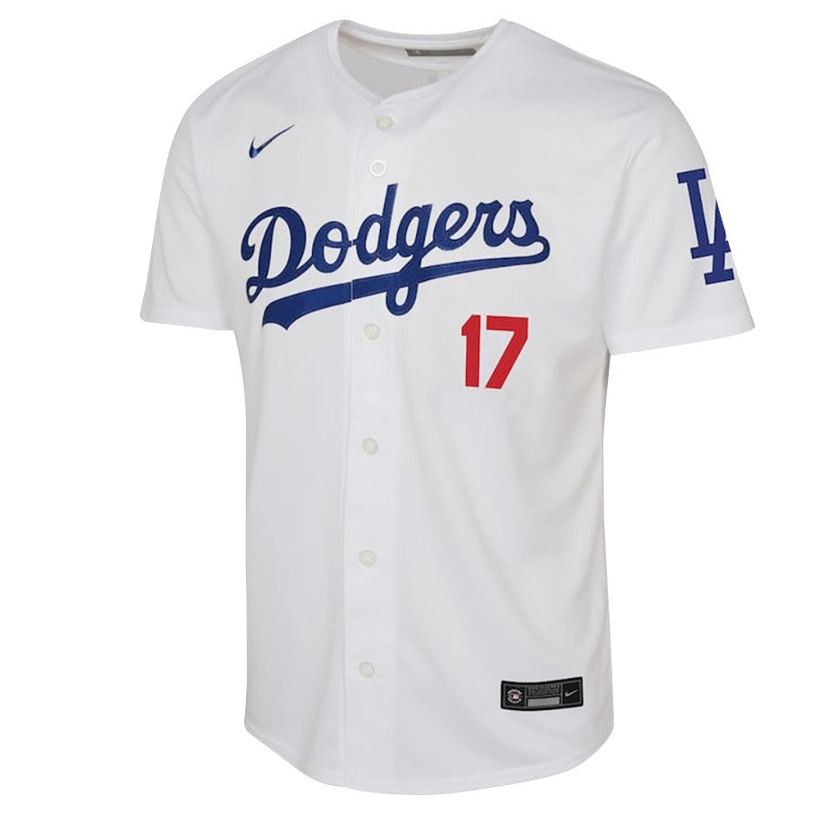 Shohei Ohtani 17 Los Angeles Dodgers Signed Number 2023 Youth Home Jersey - White