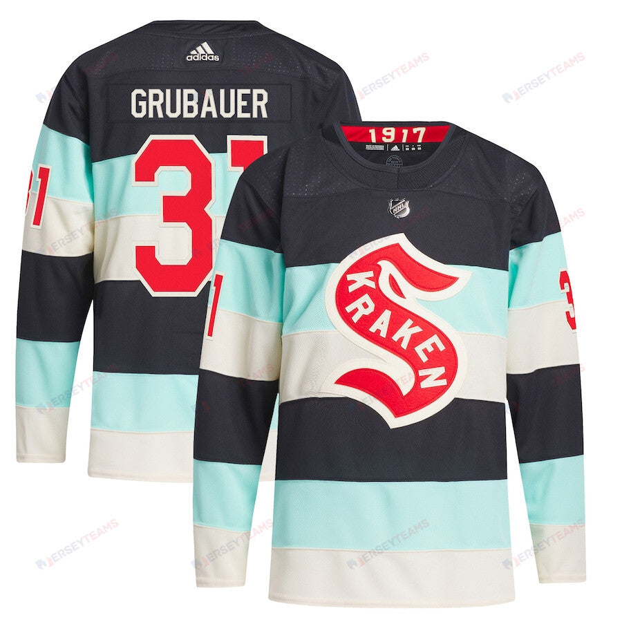 Philipp Grubauer 31 Seattle Kraken 2024 NHL Winter Classic Primegreen Men Jersey - Deep Sea Blue