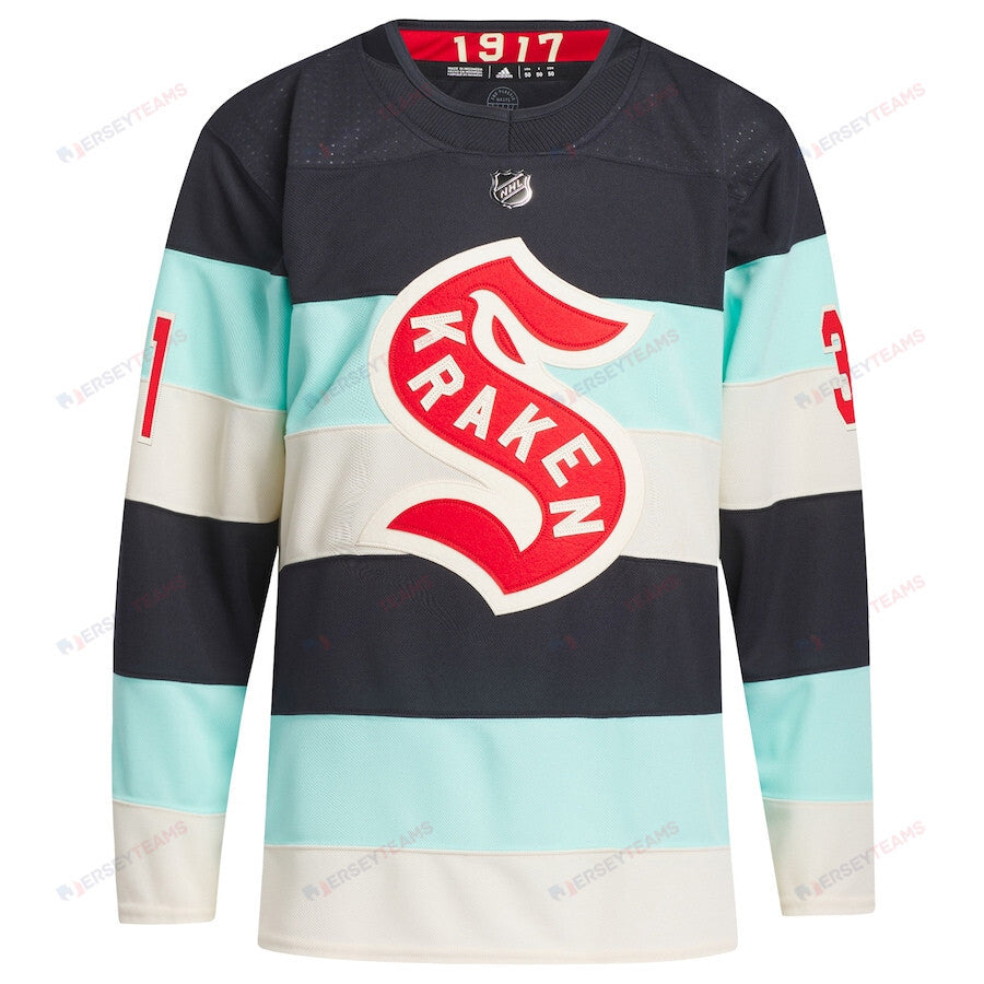 Philipp Grubauer 31 Seattle Kraken 2024 NHL Winter Classic Primegreen Men Jersey - Deep Sea Blue