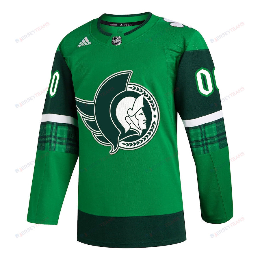 Ottawa Senators St. Patrick's Day Custom Men Jersey - Kelly Green