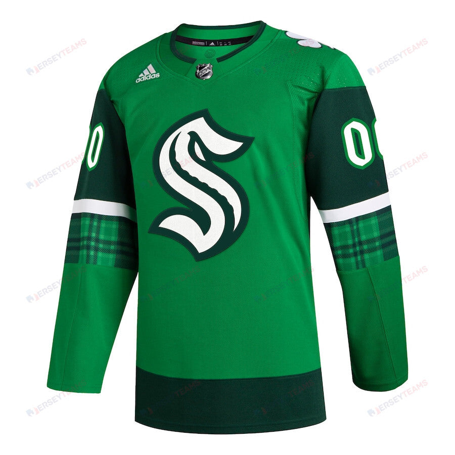Seattle Kraken St. Patrick's Day Custom Men Jersey - Kelly Green