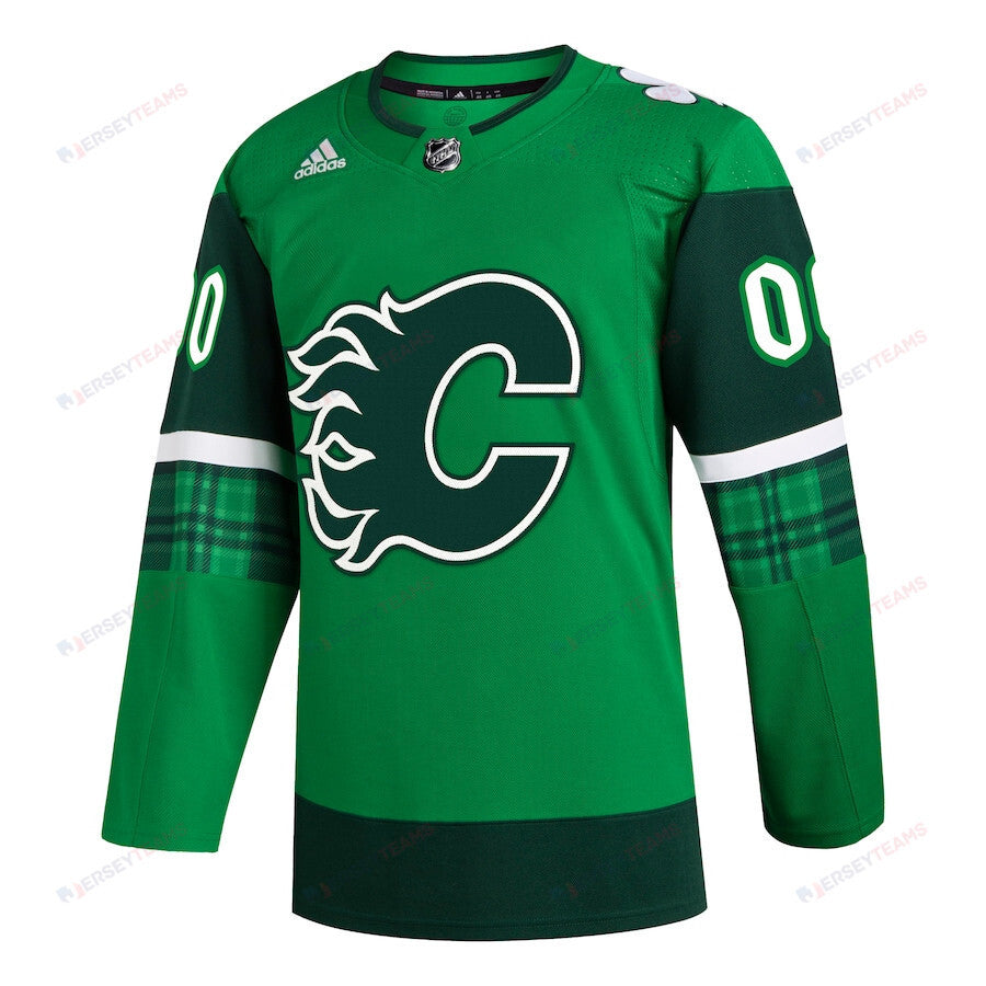 Calgary Flames St. Patrick's Day Custom Men Jersey - Kelly Green
