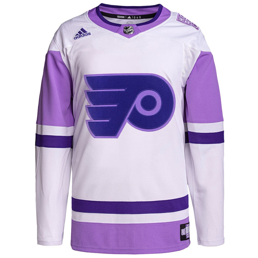 Philadelphia Flyers Hockey Fights Cancer Primegreen Custom Men Jersey - White/Purple