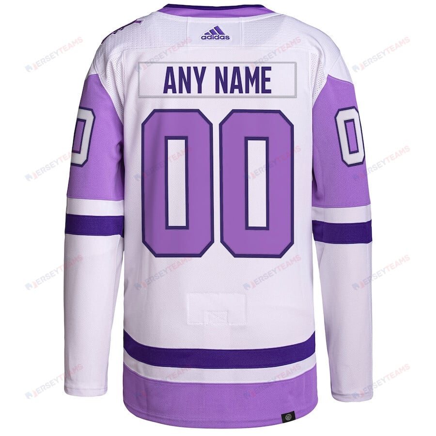 Anaheim Ducks Hockey Fights Cancer Primegreen Custom Men Jersey - White/Purple