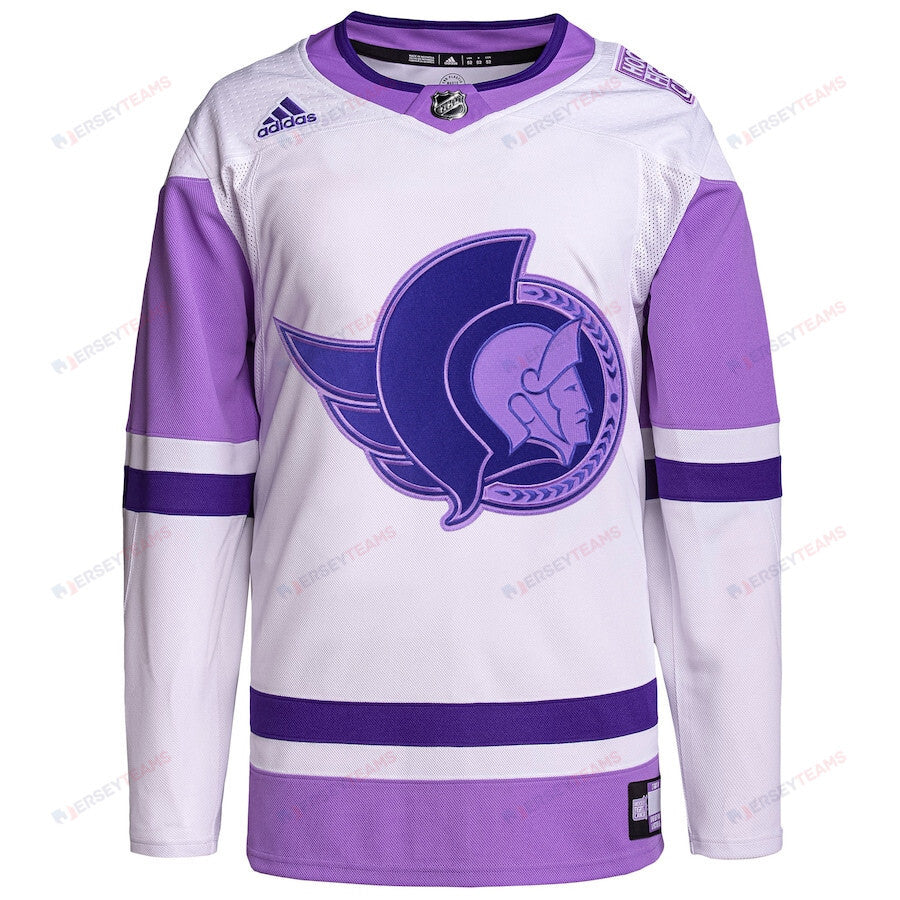 Ottawa Senators Hockey Fights Cancer Primegreen Men Jersey - White/Purple