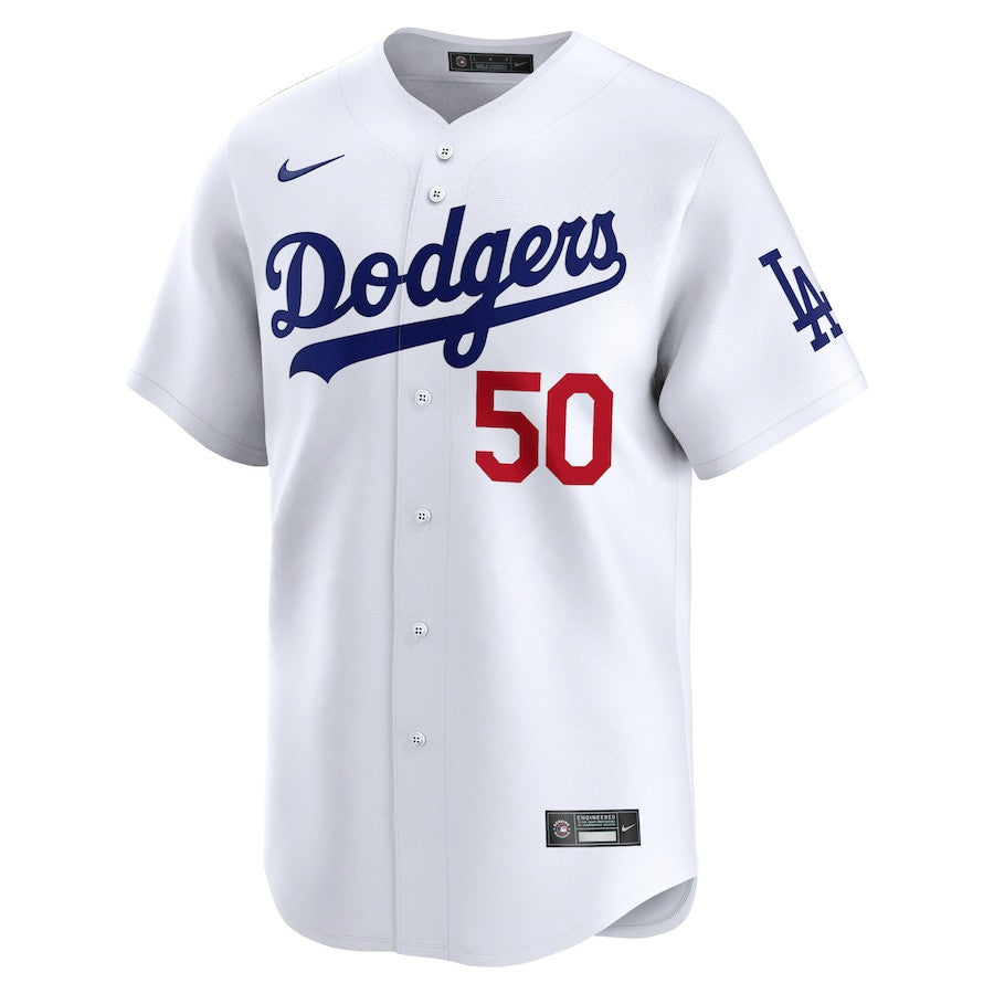 Mookie Betts 50 Los Angeles Dodgers Home Limited Player Men Jersey - White