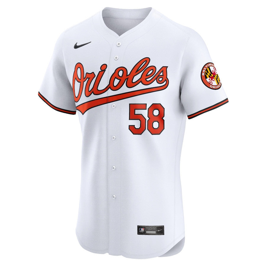 Cionel Perez 58 Baltimore Orioles Home Elite Player Men Jersey - White