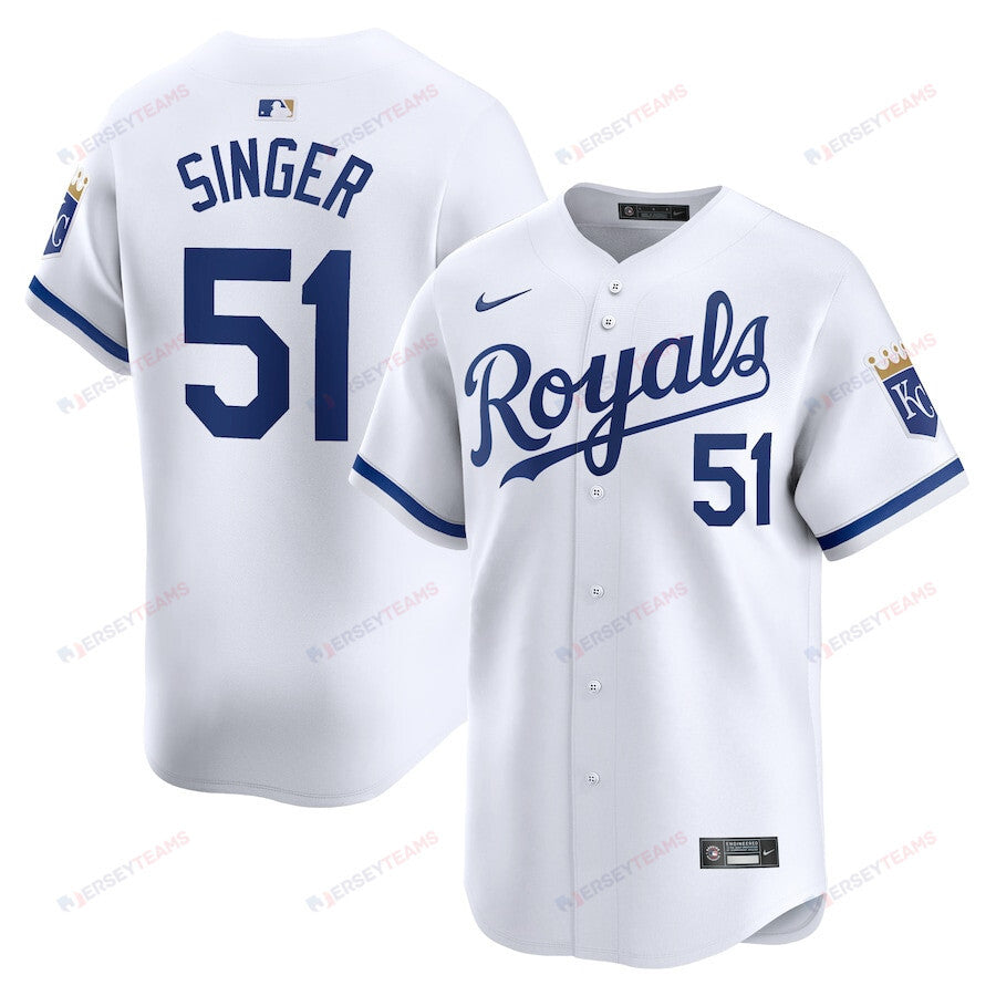 Brady Singer 51 Kansas City Royals Home Limited Player Men Jersey - White