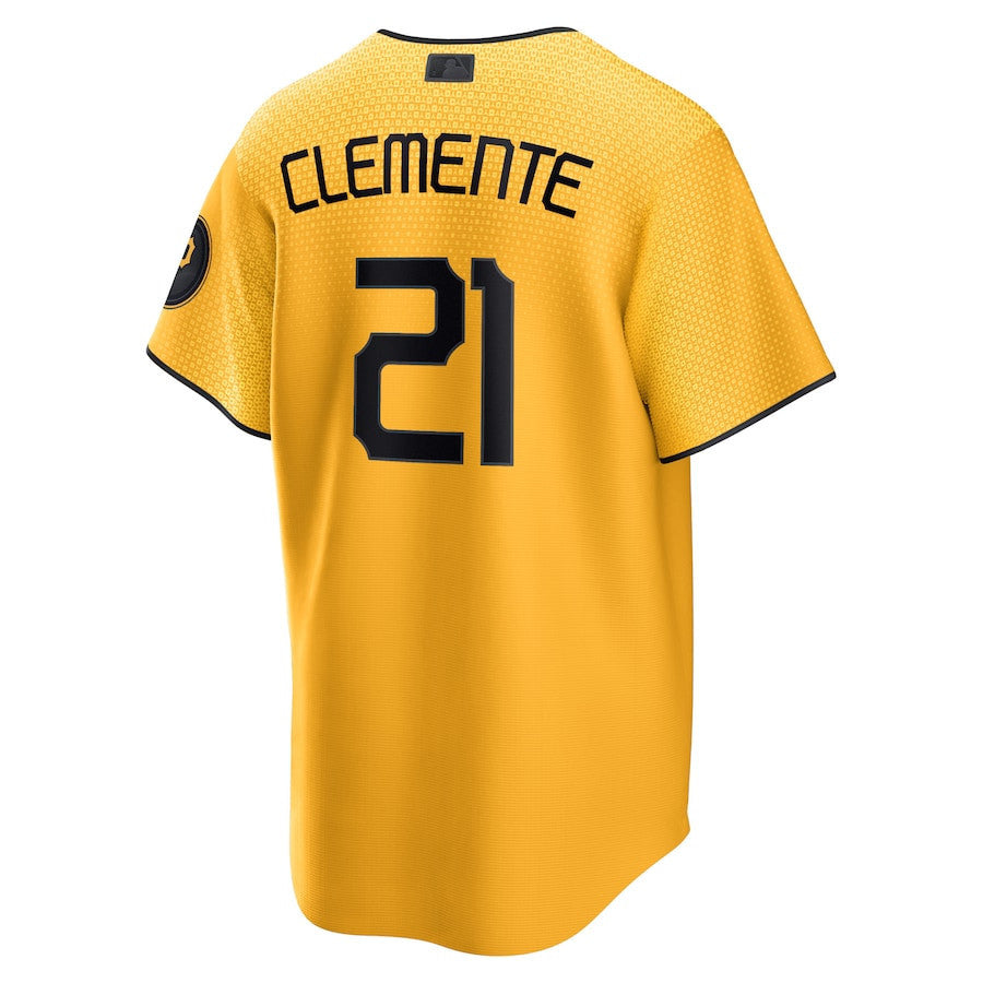 Roberto Clemente 21 Pittsburgh Pirates City Connect Men Player Jersey - Gold