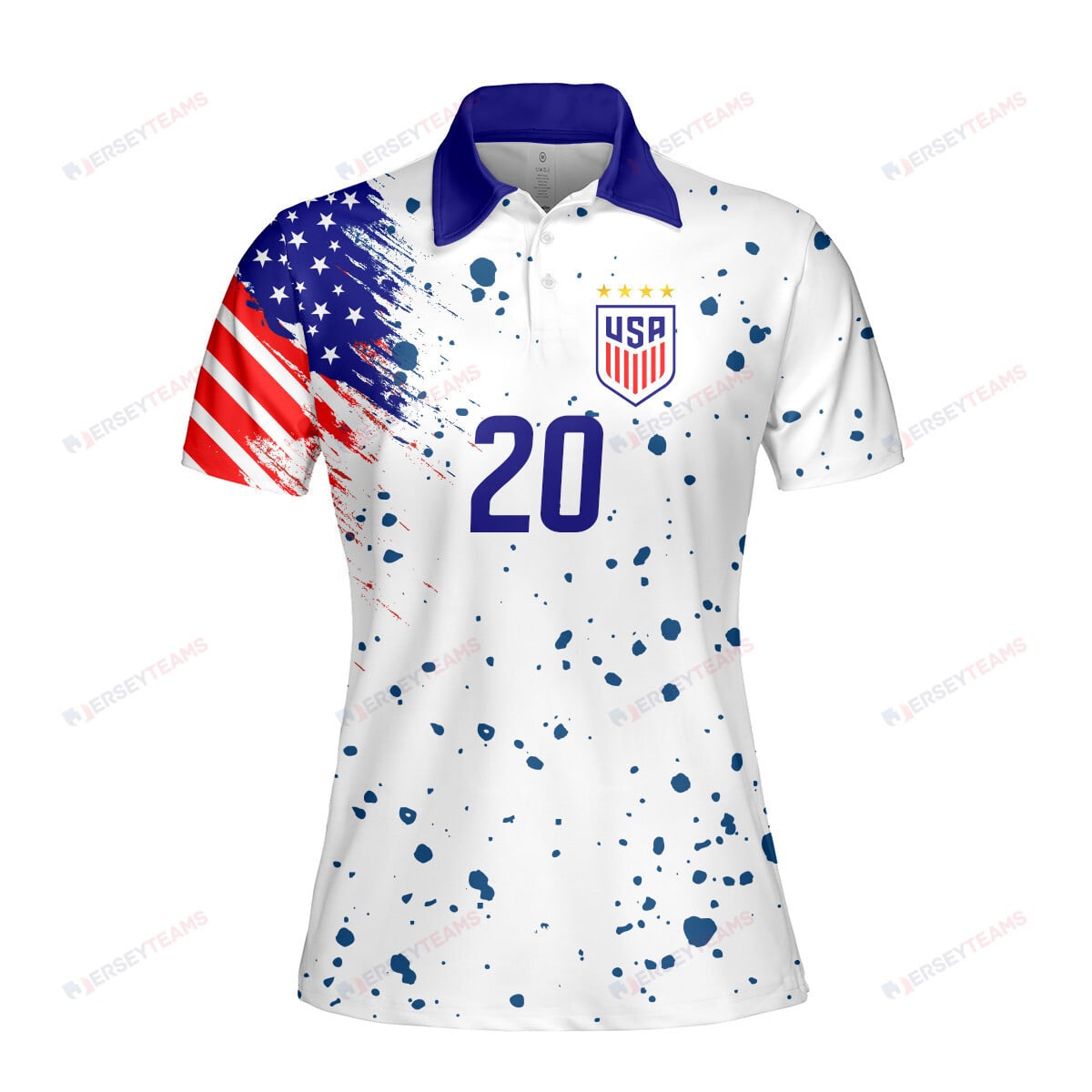 Abby Wambach 20 USWNT Soccer Women Printed Polo Shirt - White