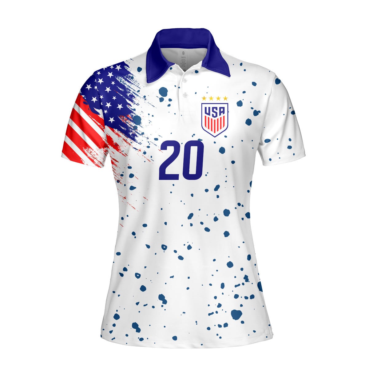 Trinity Rodman 20 USWNT Soccer Women Printed Polo Shirt - White