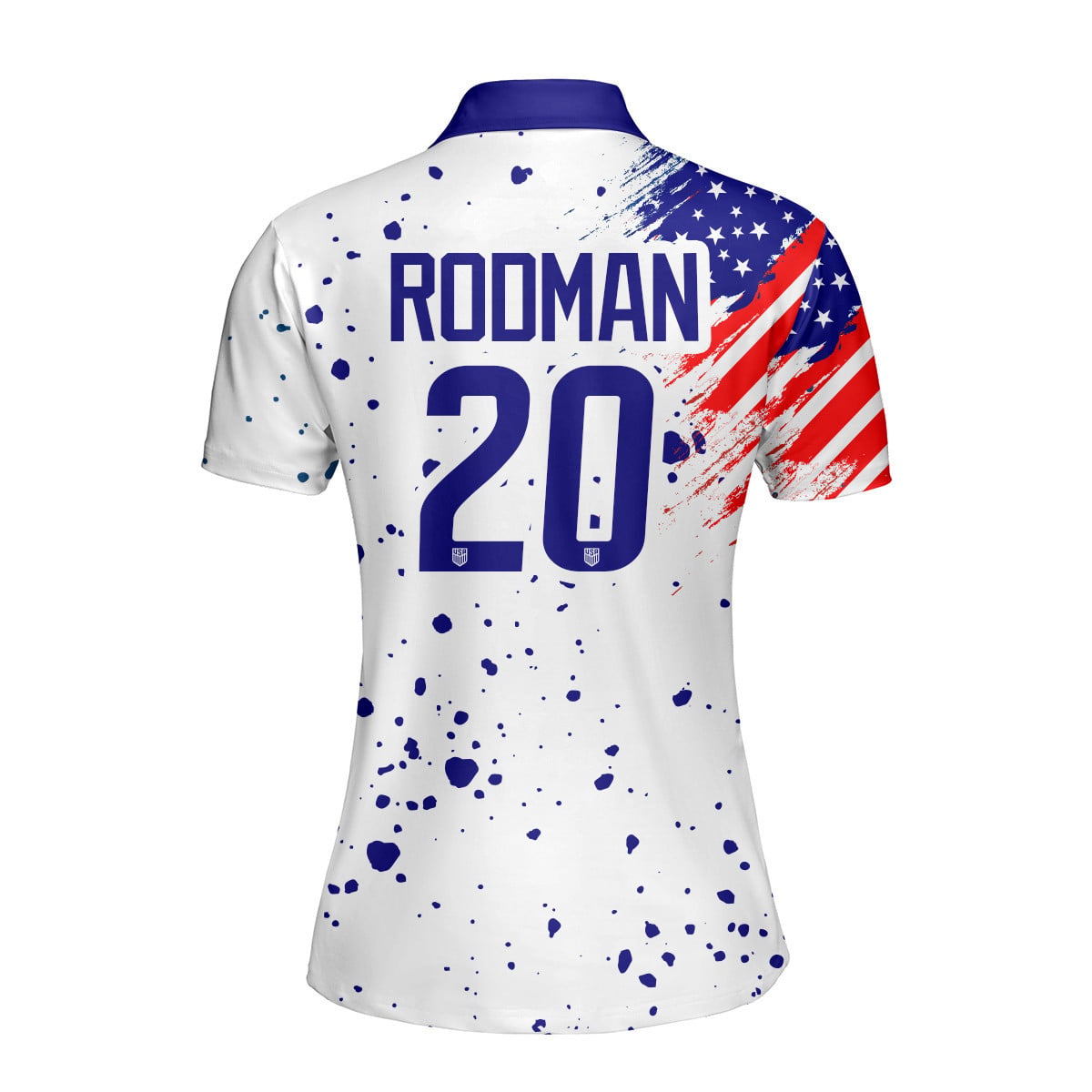 Trinity Rodman 20 USWNT Soccer Women Printed Polo Shirt - White