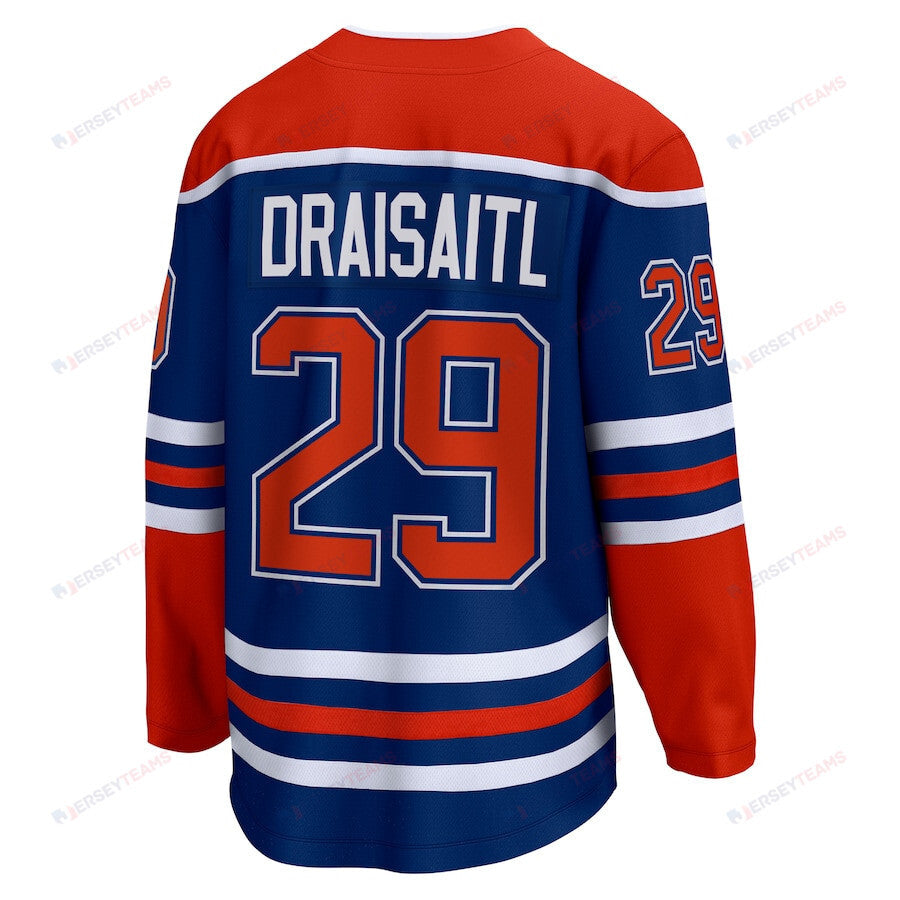 Leon Draisaitl 29 Edmonton Oilers Royal Home Breakaway Men Jersey