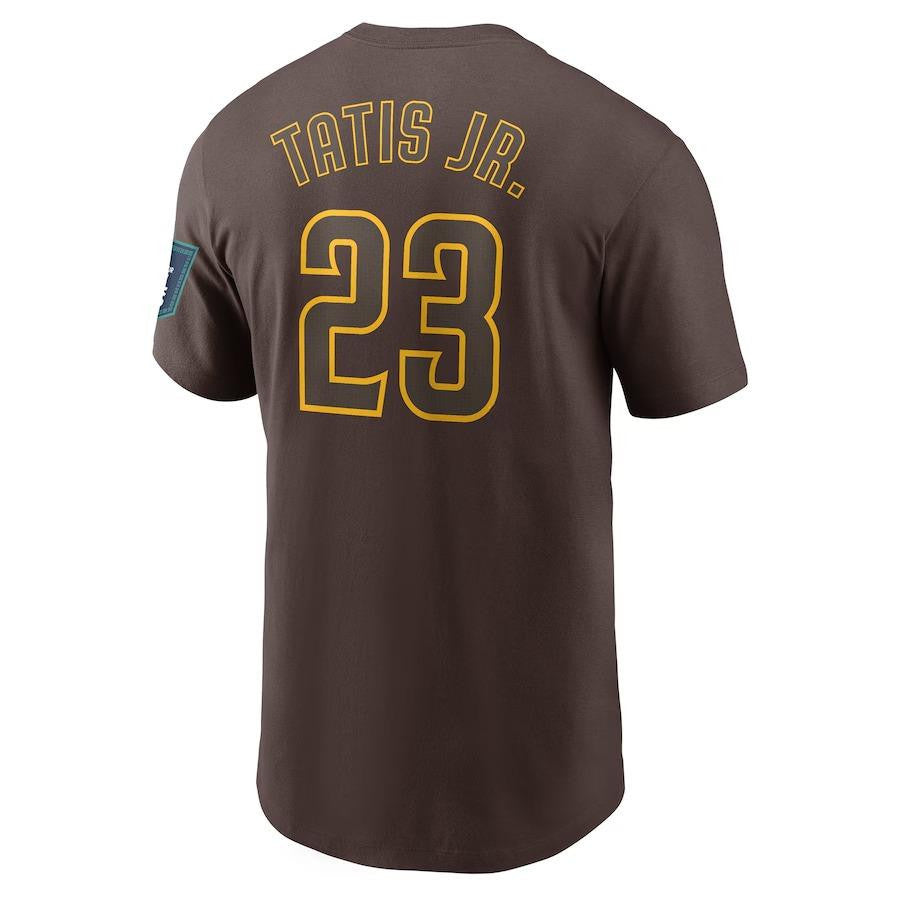Fernando Tatis Jr. San Diego Padres 2024 MLB World Tour Seoul Series Name & Number T-Shirt - Brown