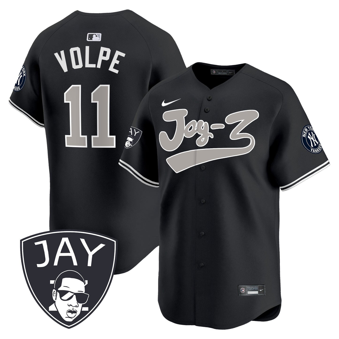 Anthony Volpe 11 New York Yankees Jay-Z Men Jersey - Black