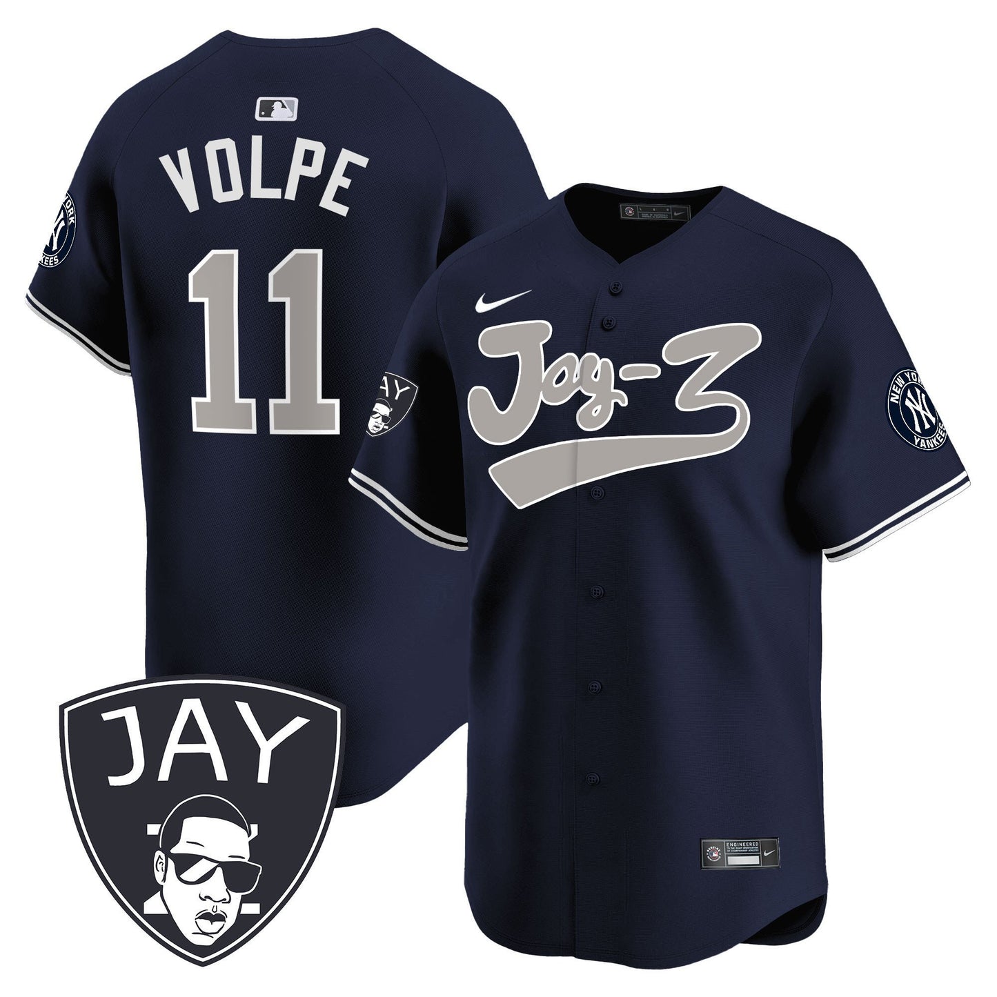 Anthony Volpe 11 New York Yankees Jay-Z Men Jersey - Navy