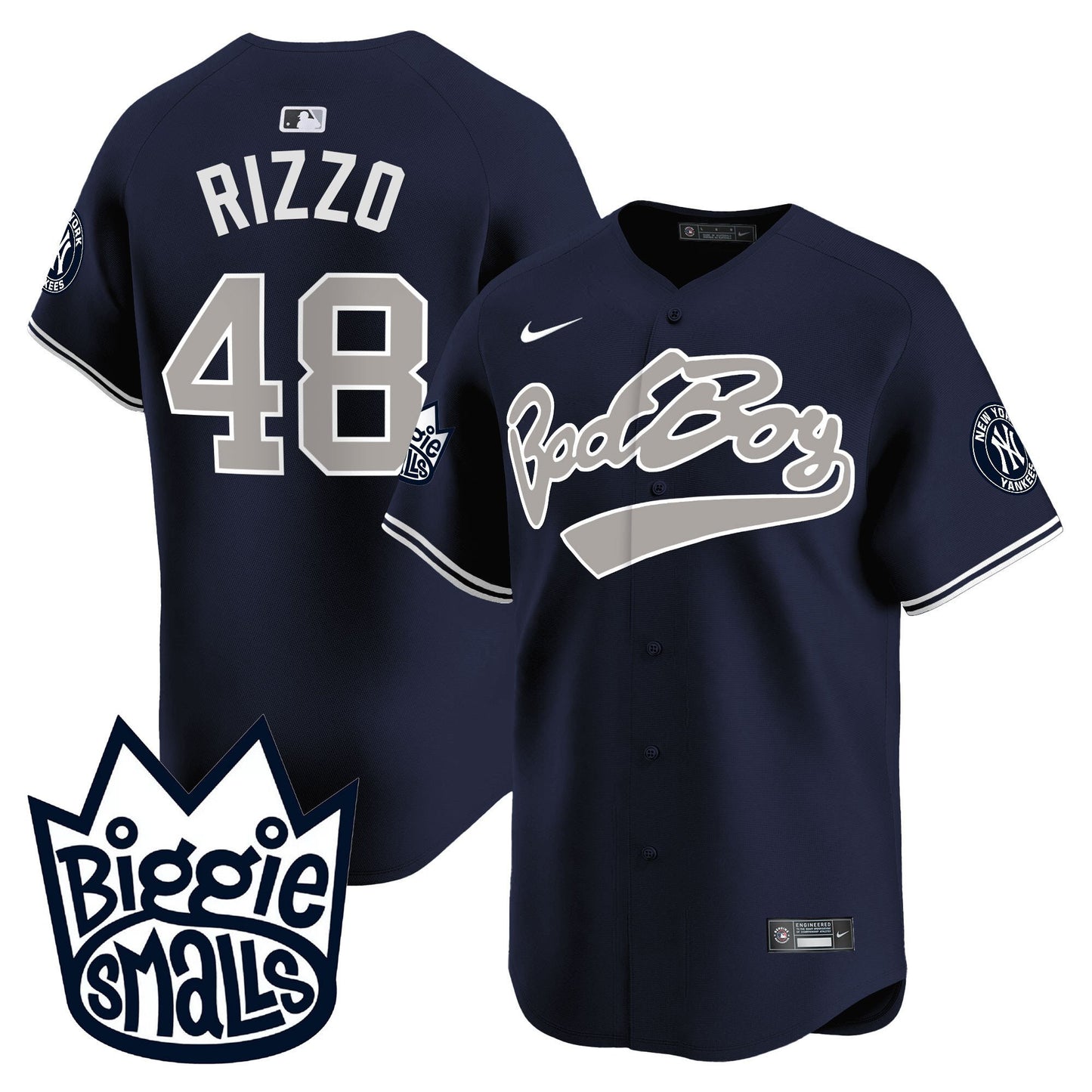 Anthony Rizzo 48 New York Yankees Biggie Smalls Men Jersey - Navy