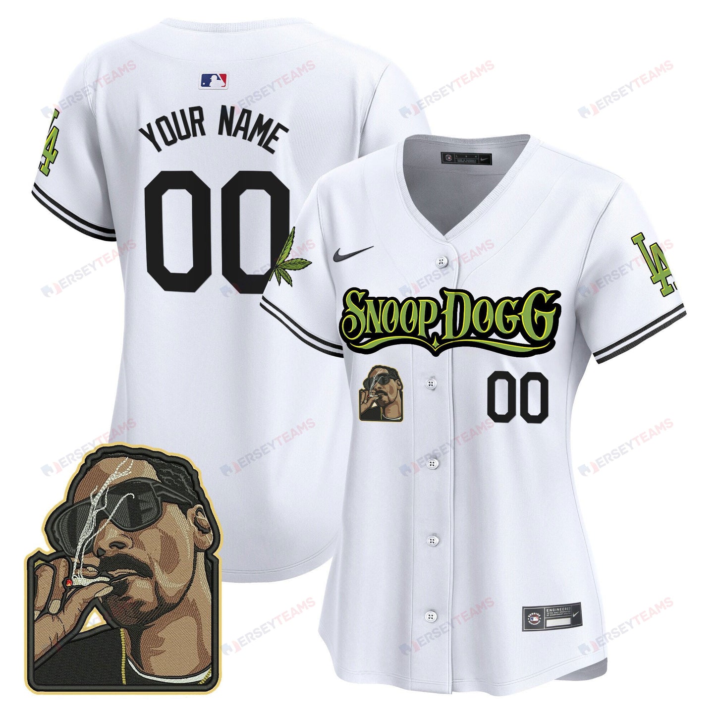 Los Angeles Dodgers Snoop Dogg Custom Women Jersey - White