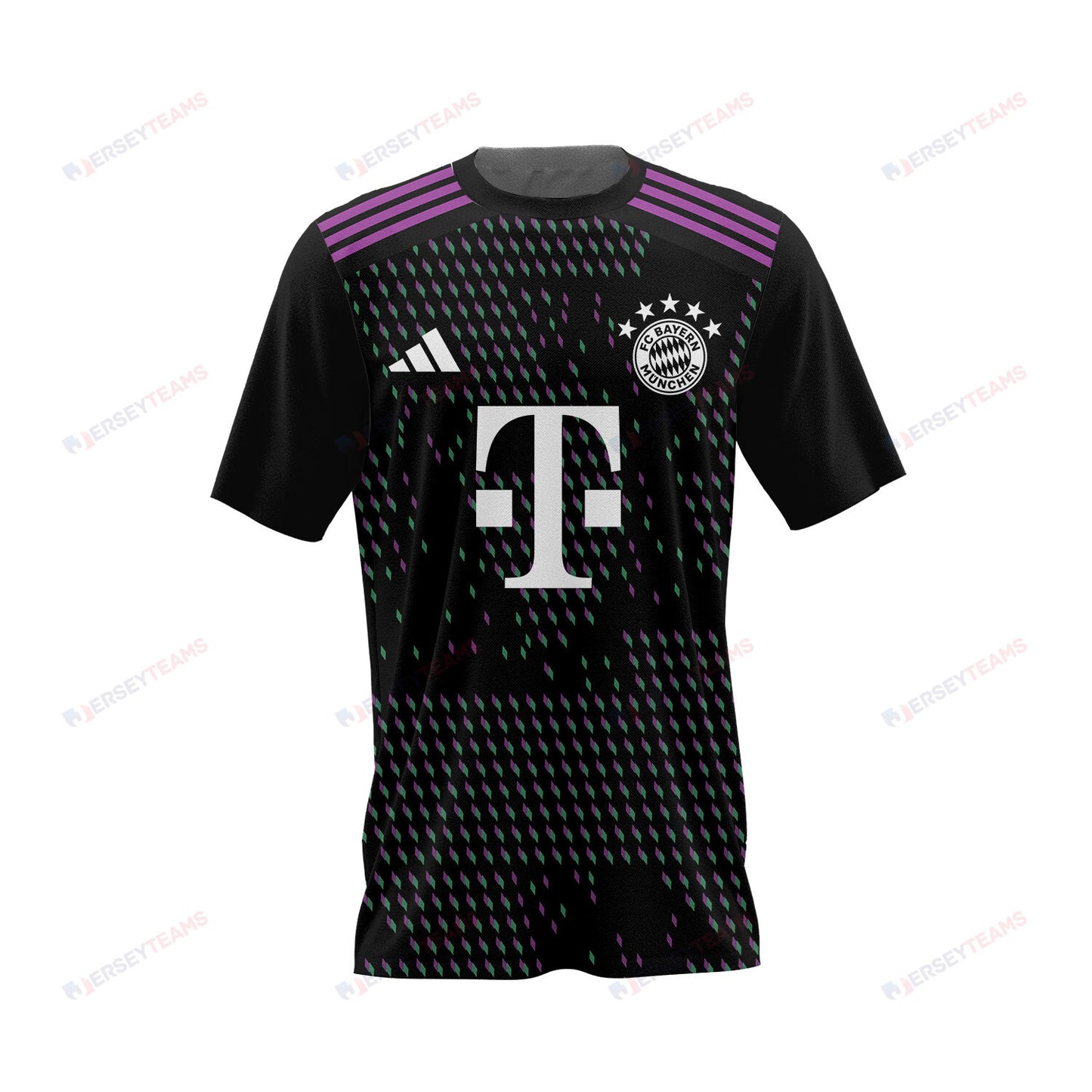 Konrad Laimer 27 Bayern Munich 2023/24 Away Men AOP T-shirt - Black