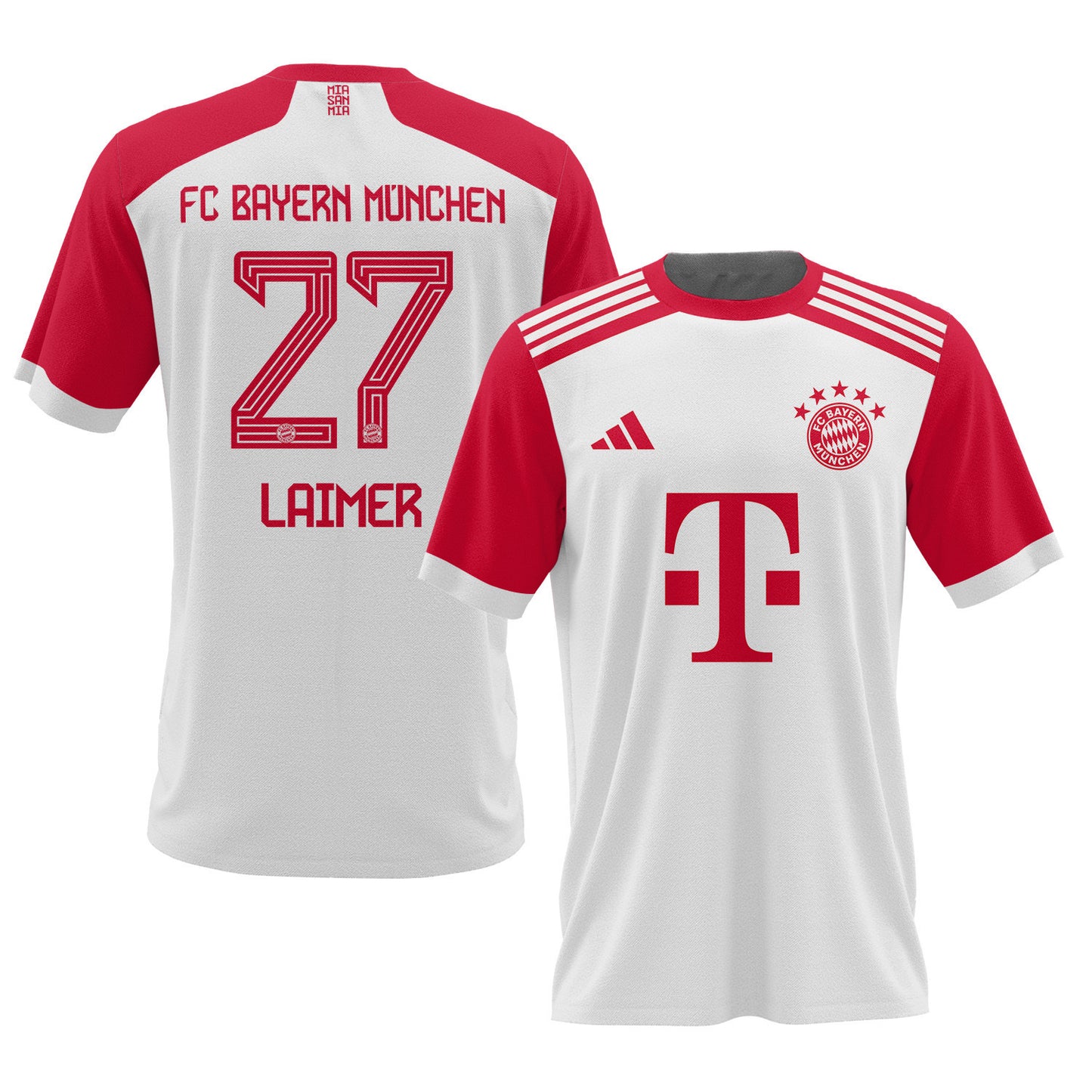 Konrad Laimer 27 Bayern Munich 2023/24 Home Men AOP T-shirt - White
