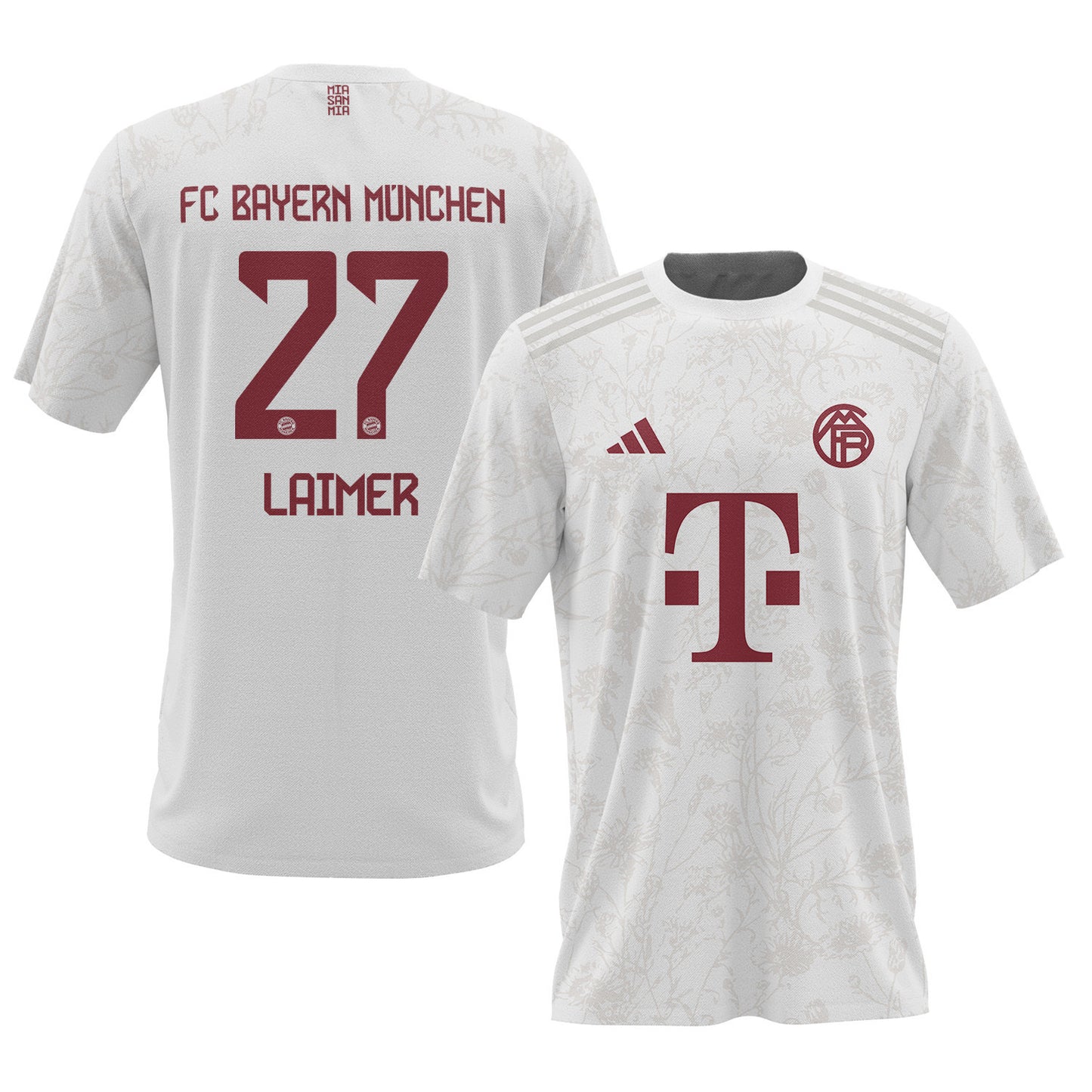 Konrad Laimer 27 Bayern Munich 2023/24 Third Men AOP T-shirt - White