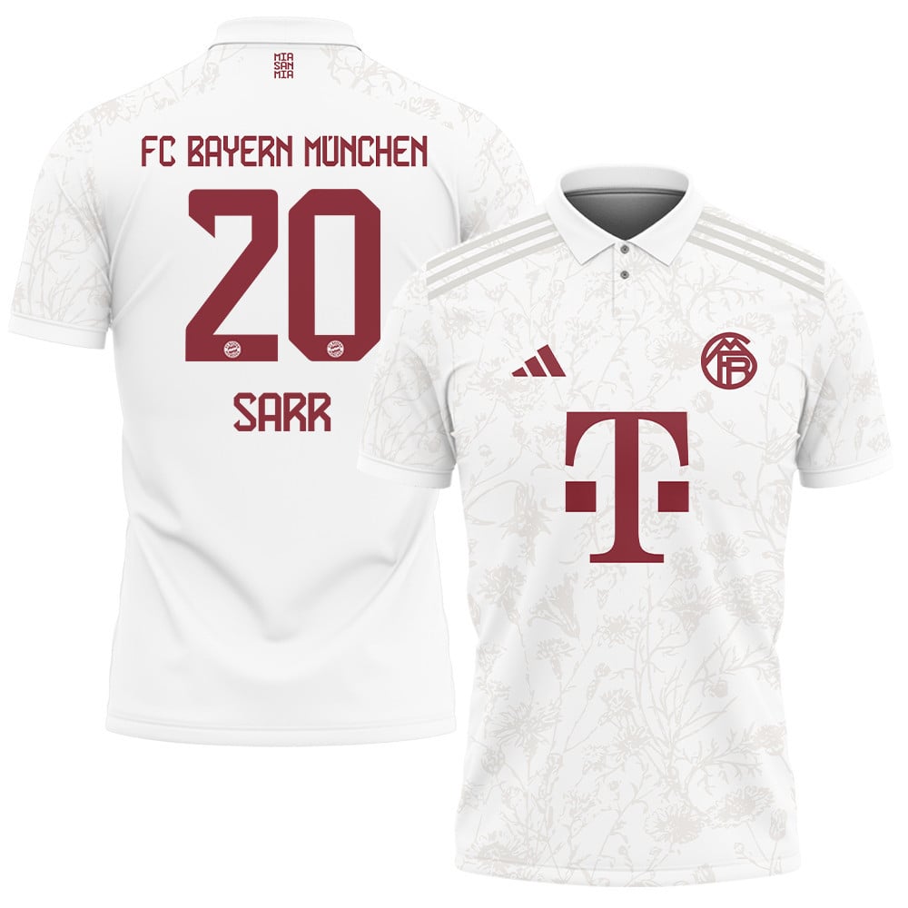 Bouna Sarr 20 Bayern Munich 2023/24 Third Printed Polo Shirt - White