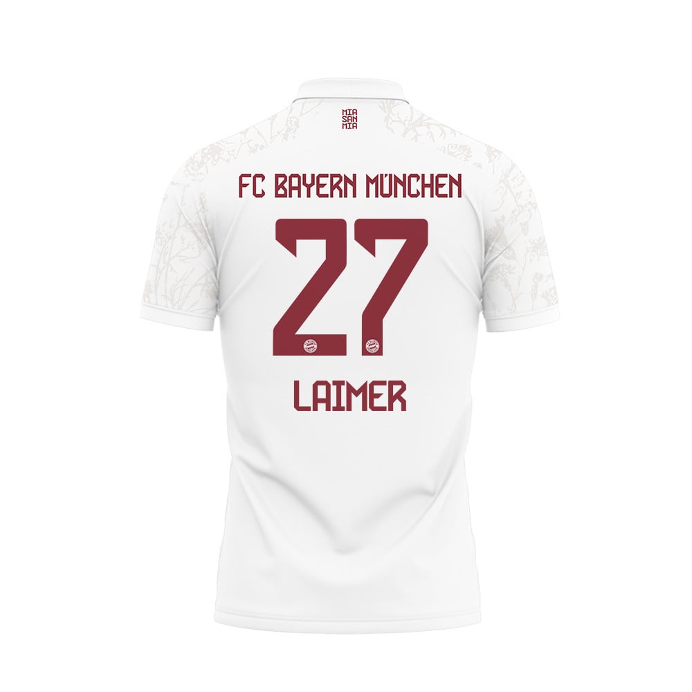 Konrad Laimer 27 Bayern Munich 2023/24 Third Printed Polo Shirt - White