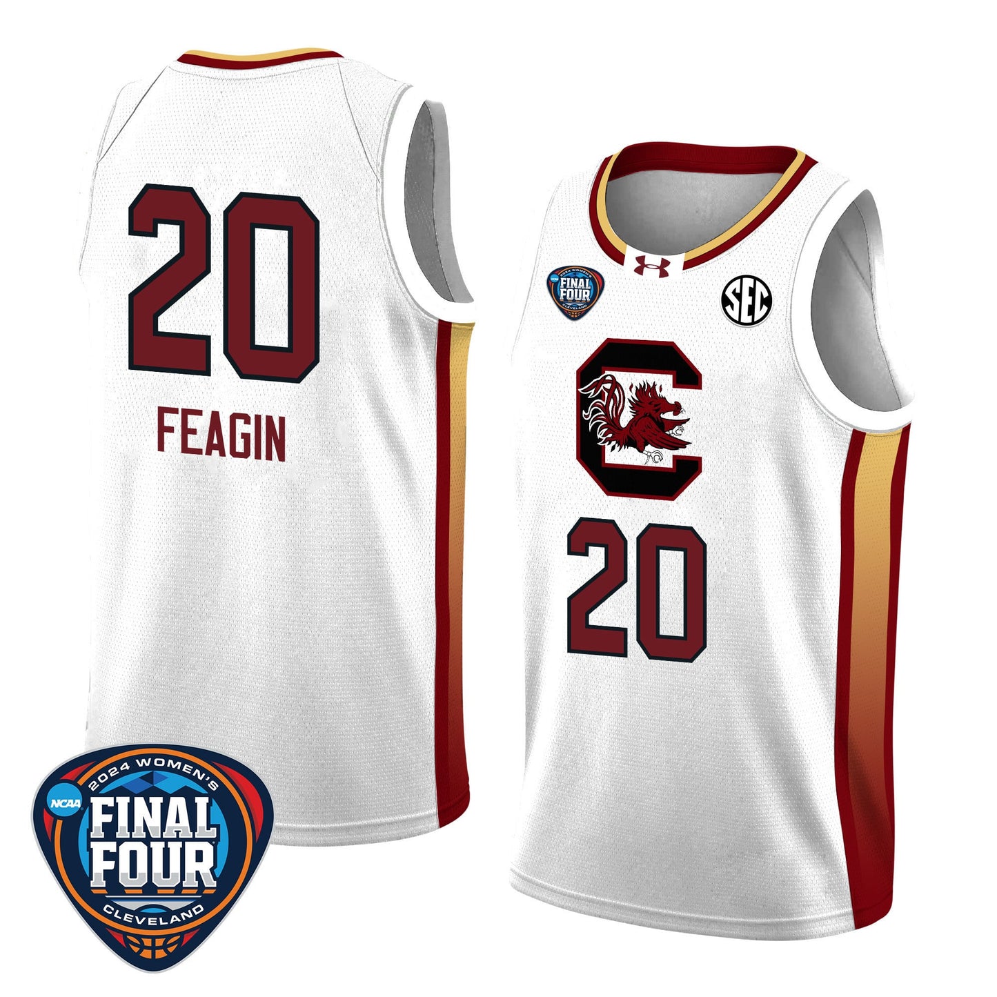 Sania Feagin 20 South Carolina 2024 Final Four Patch Women's Basketball Jersey - Unisex Jersey