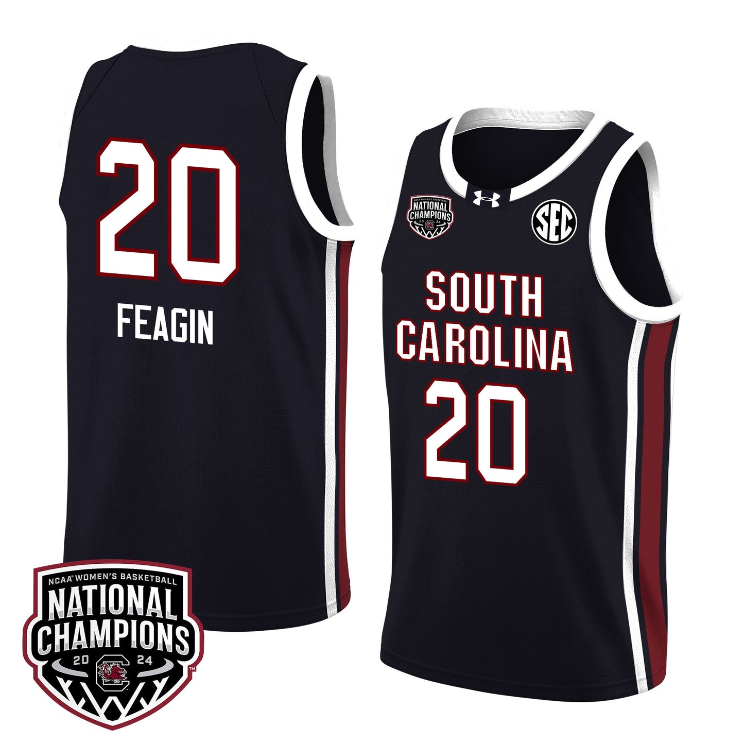 Sania Feagin 20 South Carolina 2024 National Champions Patch Women's Basketball Jersey - Unisex Jersey