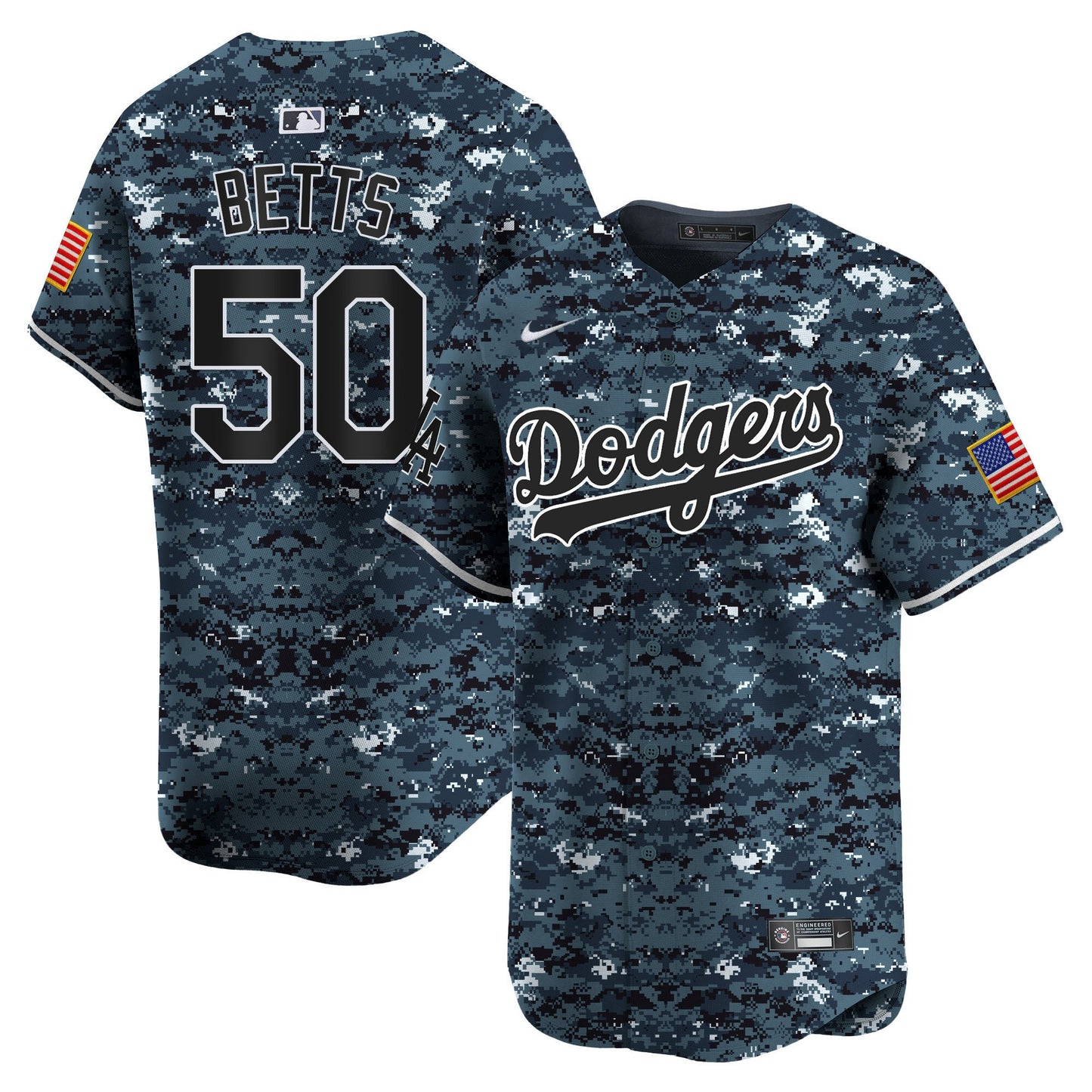 Mookie Betts 50 Los Angeles Dodgers USMC Alternate Limited Men Jersey - Navy