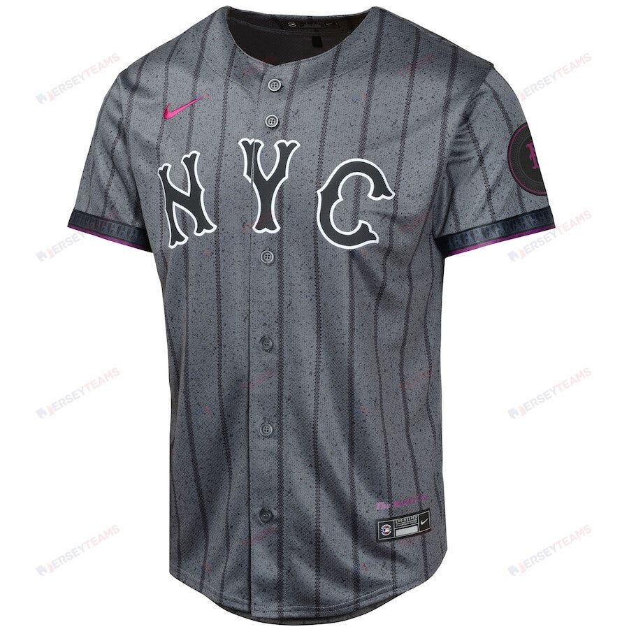 Francisco Lindor 12 New York Mets 2024 City Connect Limited YOUTH Jersey - Graphite