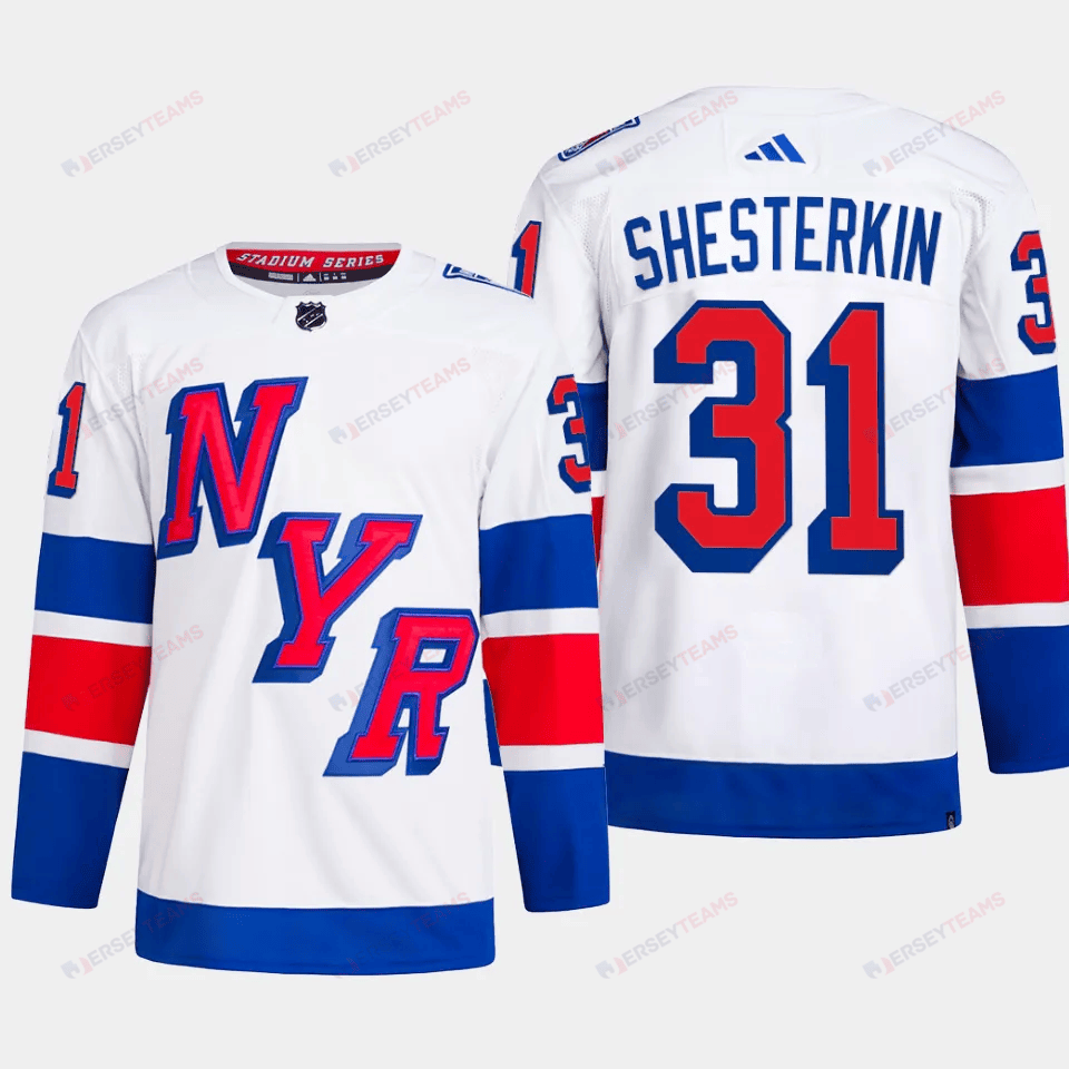 Igor Shesterkin 31 New York Rangers 2024 Stadium Series Primegreen Men Jersey - White