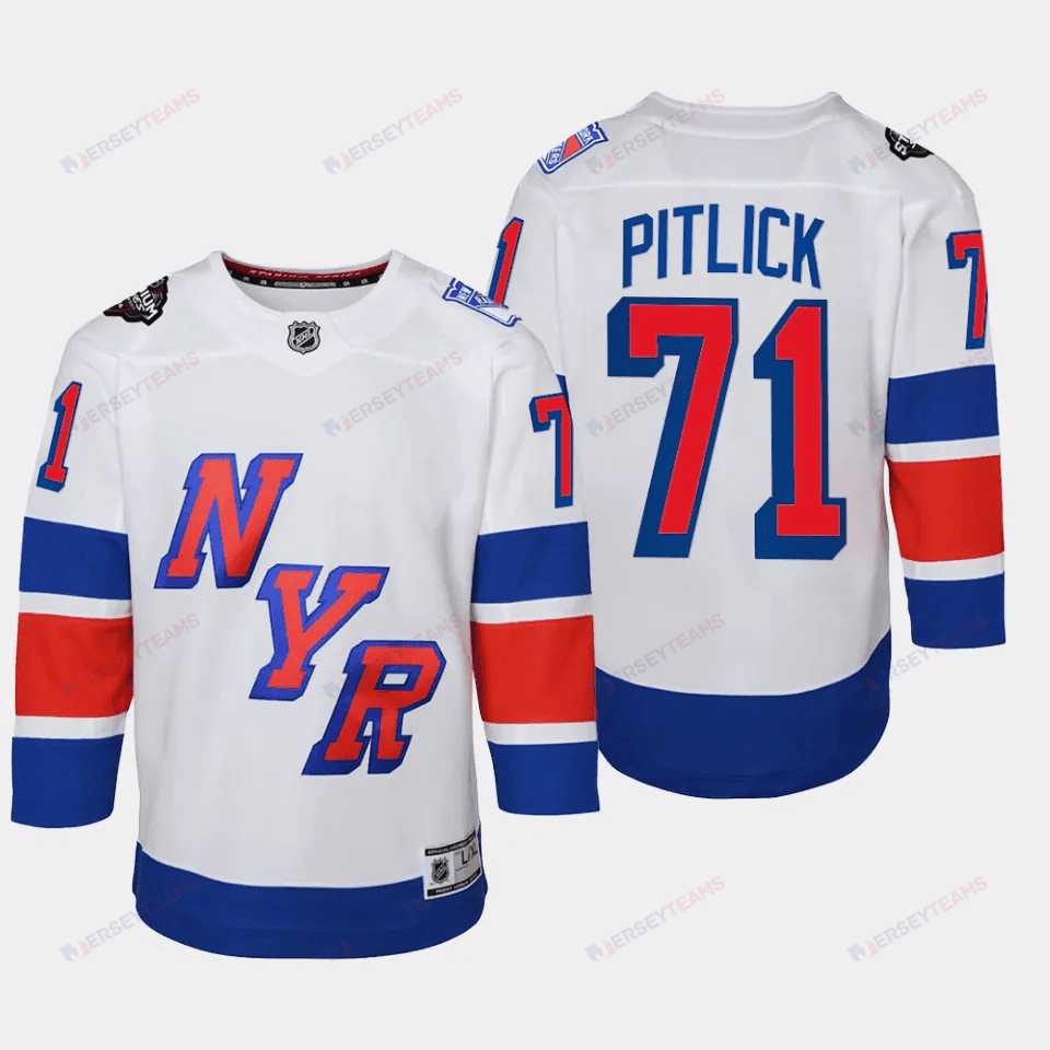 Tyler Pitlick 71 New York Rangers 2024 NHL YOUTH Stadium Series Jersey - White
