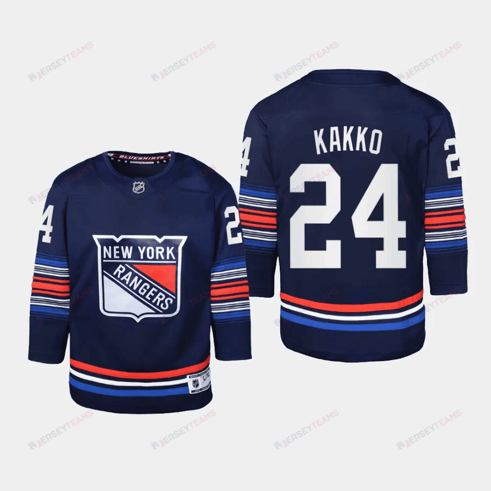Kaapo Kakko 24 New York Rangers 2024 Alternate Third Youth Jersey - Navy