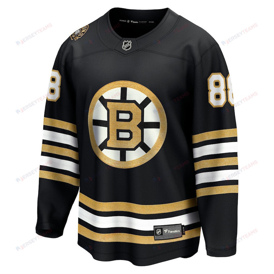 David Pastrnak 88 Boston Bruins 100th Anniversary Breakaway Jersey - Black