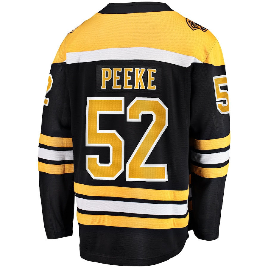 Andrew Peeke 52 Boston Bruins Home Breakaway Jersey - Men, Black