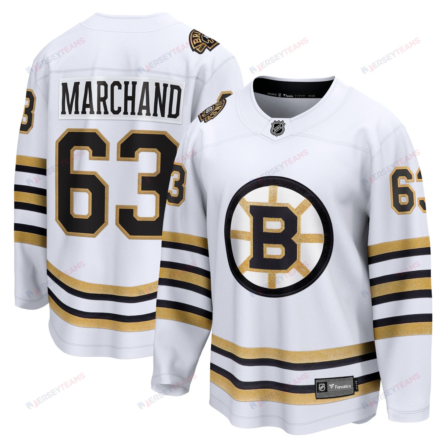 Brad Marchand 63 Boston Bruins 100th Anniversary Breakaway Jersey - White