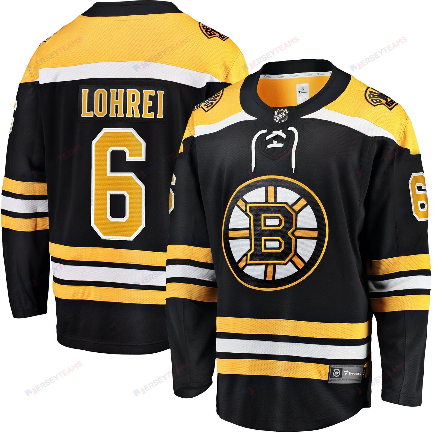 Mason Lohrei 6 Boston Bruins Home Breakaway Jersey - Men, Black