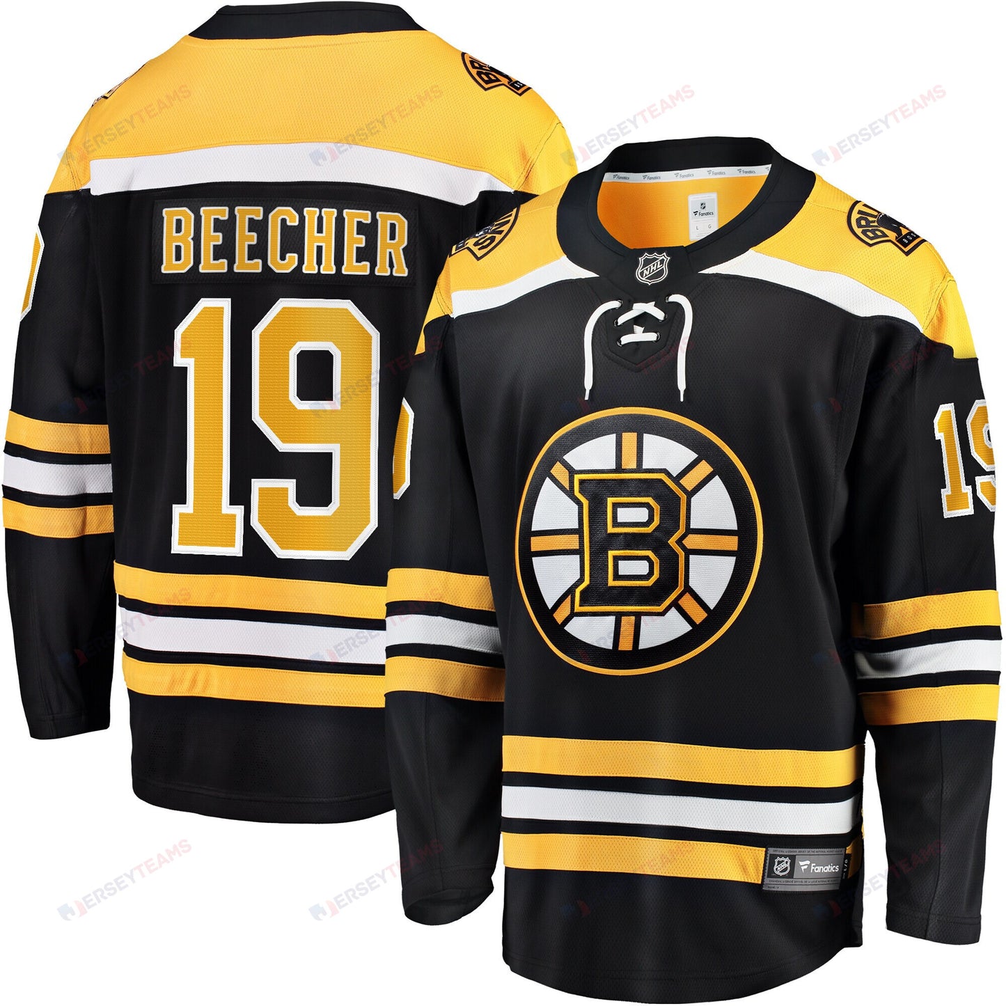 John Beecher 19 Boston Bruins Breakaway Home Jersey - Men, Black