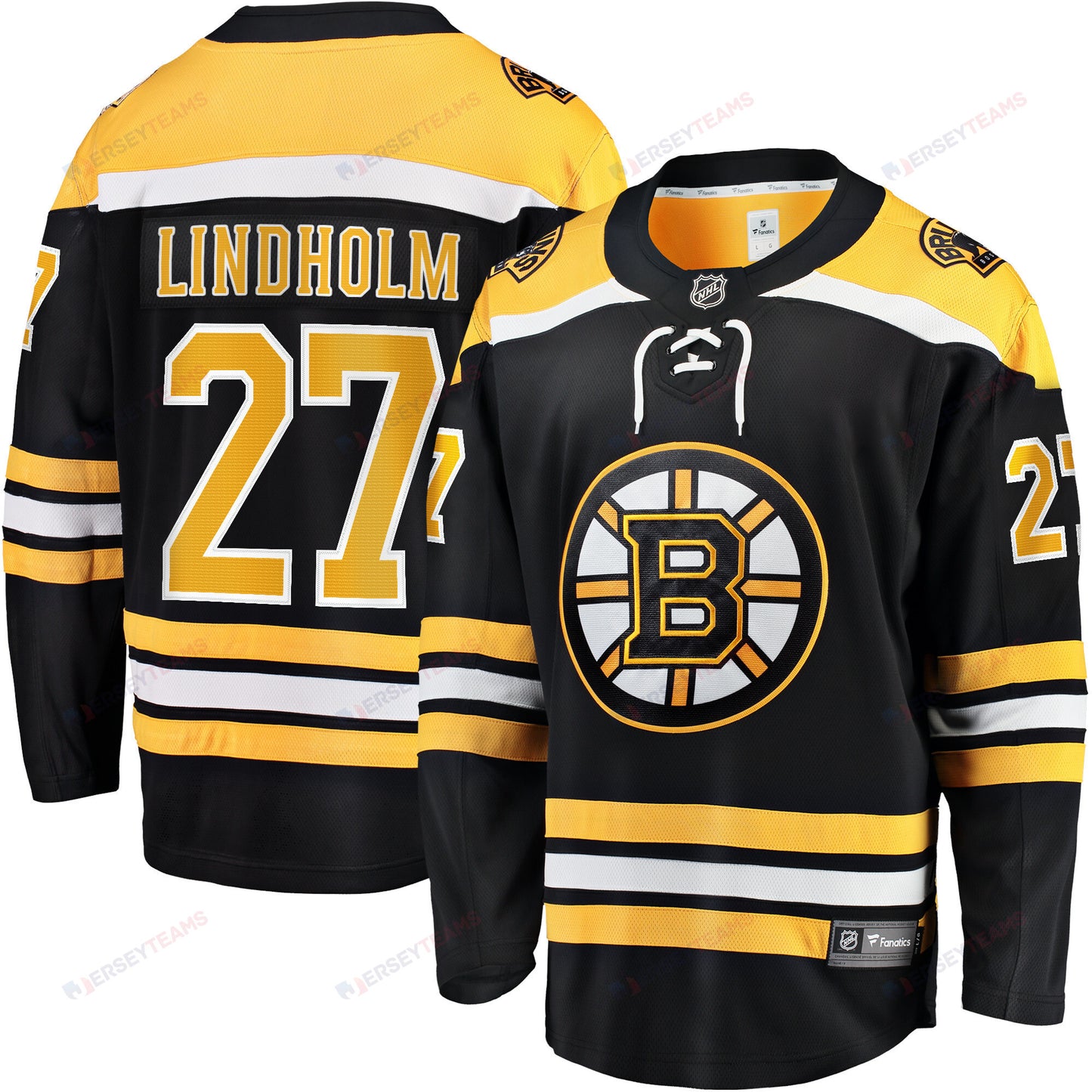 Hampus Lindholm 27 Boston Bruins Home Breakaway Jersey - Men, Black