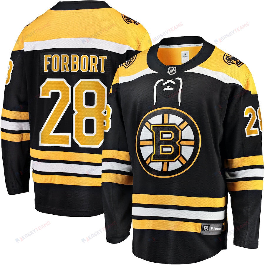Derek Forbort 28 Boston Bruins Home Breakaway Jersey - Men, Black