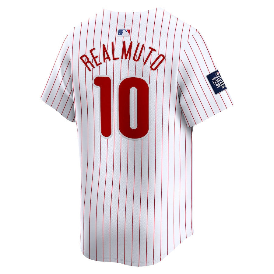 J.T. Realmuto 10 Philadelphia Phillies 2024 MLB World Tour London Series Home Limited Player Men Jersey - White