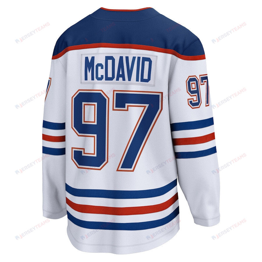 Connor McDavid 97 Edmonton Oilers Away Breakaway Jersey - Men, White