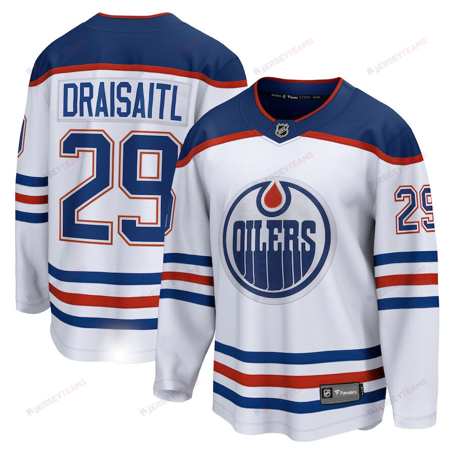 Leon Draisaitl 29 Edmonton Oilers Away Breakaway Jersey - Men, White